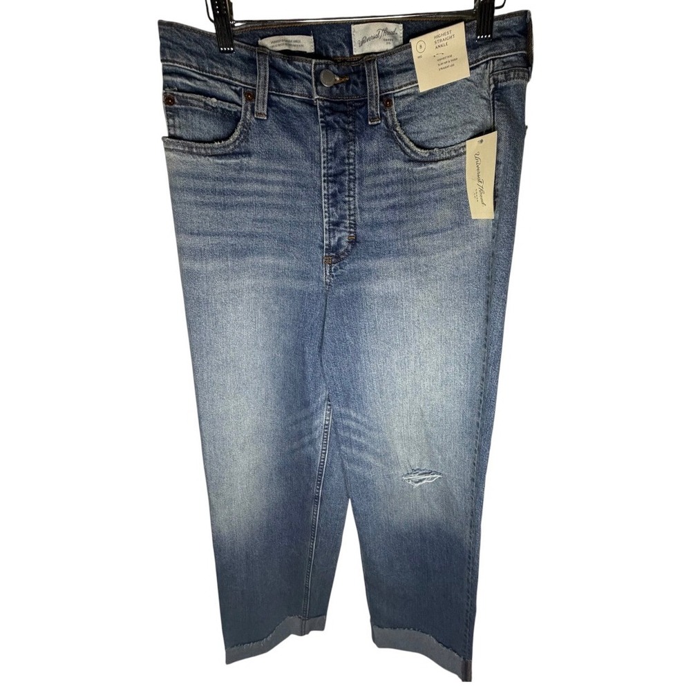 Universal Thread Highest Straight Ankle Jeans Button Fly Sz Womens 8 NWT